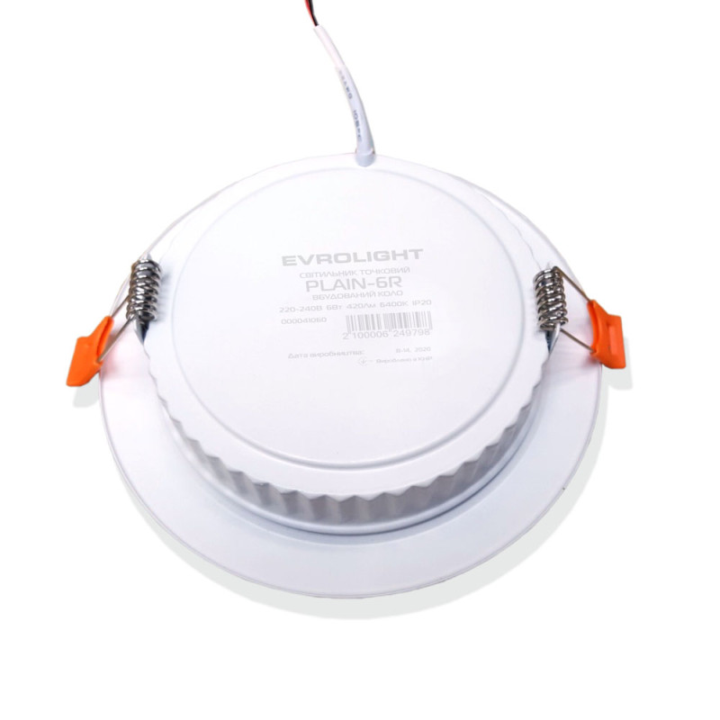 Світильник точковий врізний EVROLIGHT 6Вт коло PLAIN-6R 6400К