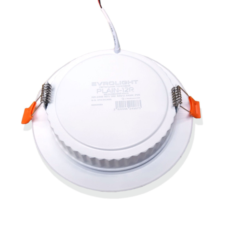 Світильник точковий врізний EVROLIGHT 12Вт коло PLAIN-12R 6400К