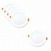 Набір із 4+1 світильників точкових врізних EVROLIGHT 12Вт коло PLAIN-12R 6400К