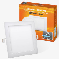 Світильник точковий врізний Євросвітло 12Вт квадрат LED-S-170-12 6400К