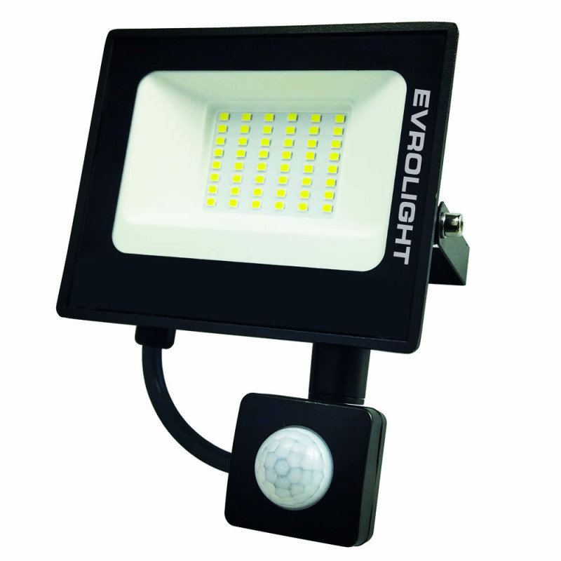 Прожектор світлодіодний з датчиком руху EVROLIGHT FM-01D-30 30W 6400К