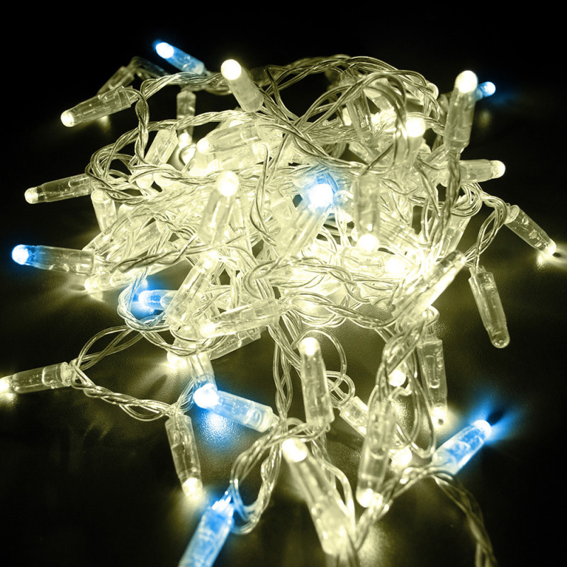 Гірлянда вулична STARLIGHT бахрома теплий/білий Flash 75LED IP44 прозорий 2x0,7м