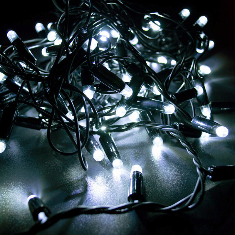Гірлянда вулична STARLIGHT бахрома білий 75LED IP44 чорний 2x0,7м