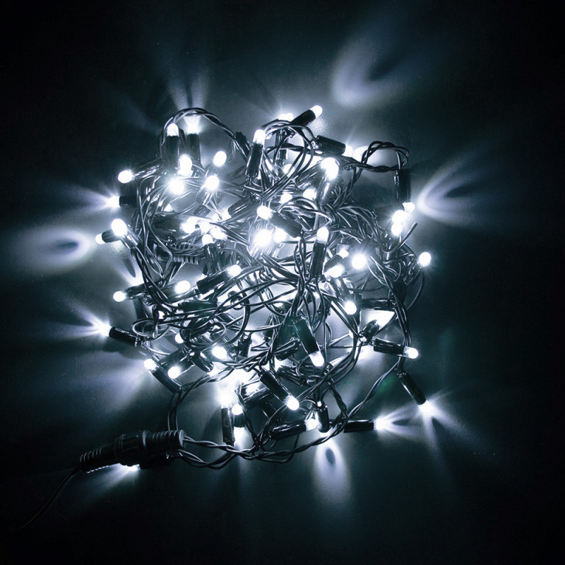 Гірлянда вулична STARLIGHT лінійна білий Flash 100LED IP44 чорний 5м