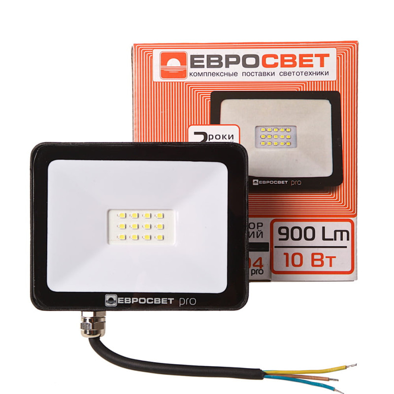 Прожектор світлодіодний ЕВРОСВЕТ 10Вт 6400К EV-10-504 PRO-XL