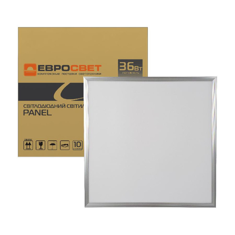 Світильник світлодіодна панель ЕВРОСВЕТ 36Вт PANEL 6400K 3000Лм promo pack