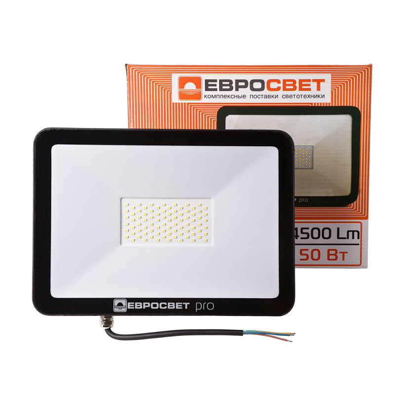 Прожектор світлодіодний ЕВРОСВЕТ 50Вт 6400К EV-50-504 PRO-XL