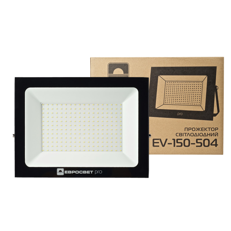 Прожектор світлодіодний ЕВРОСВЕТ 150Вт 6400К EV-150-504 PRO 13500Лм