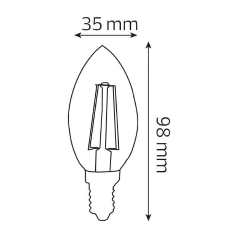Світлодіодна лампа FILAMENT CANDLE-6 6W E14 4200K