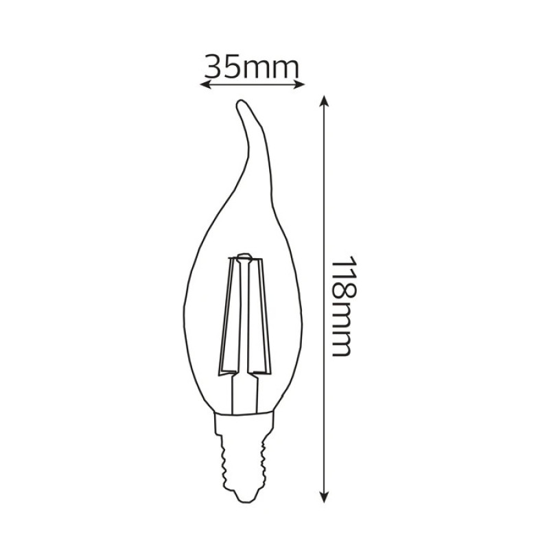 Світлодіодна лампа FILAMENT FLAME-4 4W Е14 4200К