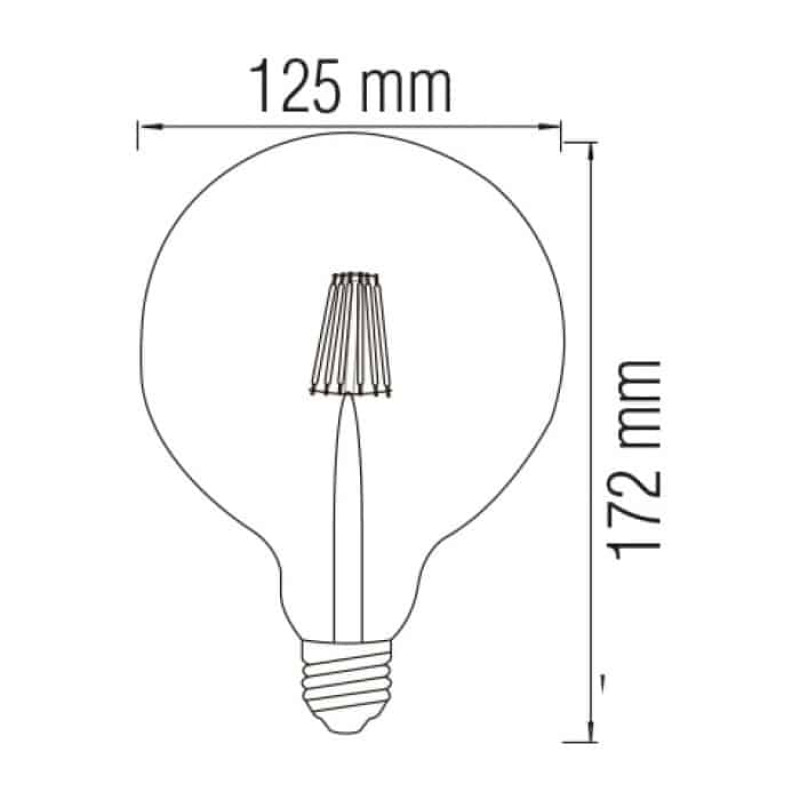 Світлодіодна лампа FILAMENT RUSTIC GLOBE-6 6W E27 2200К