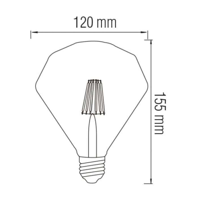 Світлодіодна лампа Filament RUSTIC DIAMOND-6 6W E27 2200К