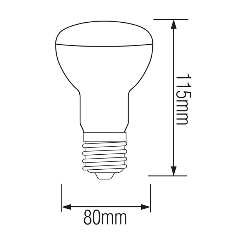 Світлодіодна лампа REFLED-12 12W E27 4200К R80
