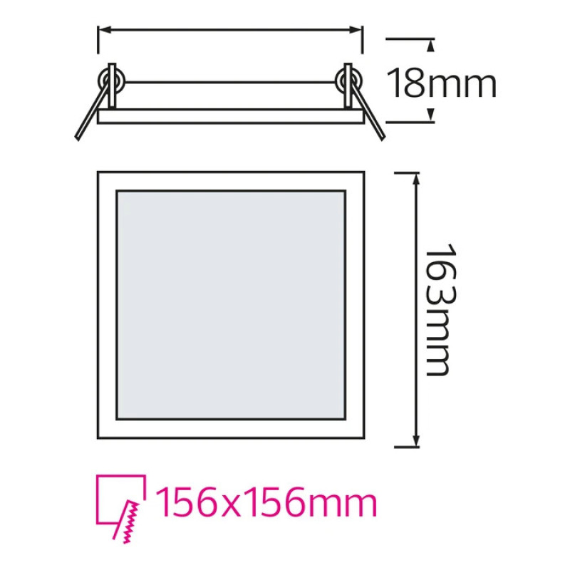 Світлодіодний світильник врізний Slim/Sq-12 12W 4200К