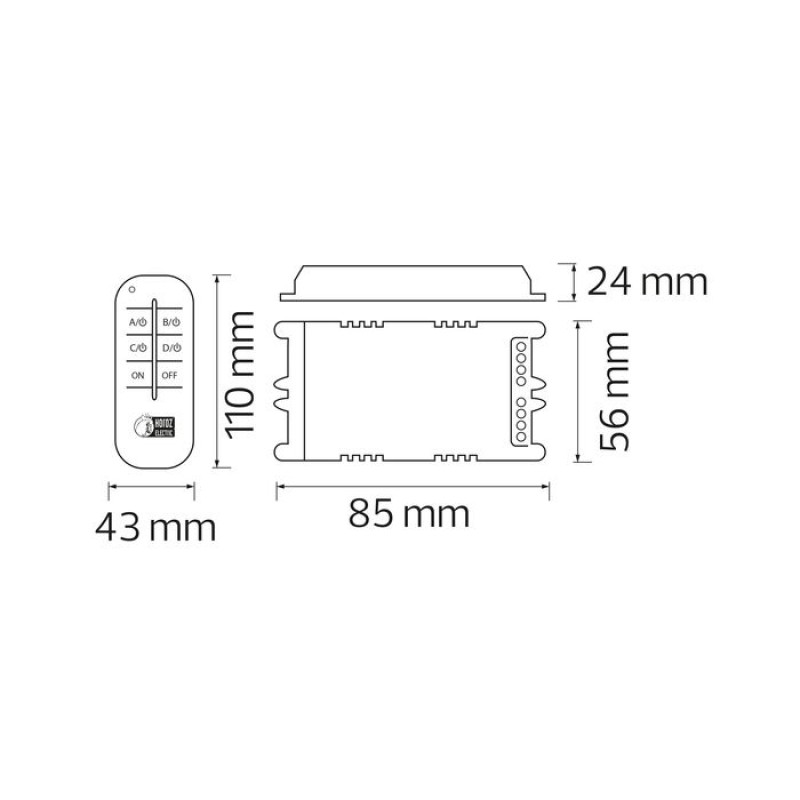 Пульт для люстр трьохлінійний CONTROLLER-3 max 300W