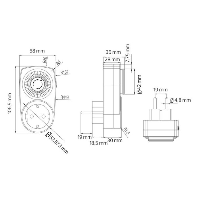 Механічний таймер добовий TIMER-1