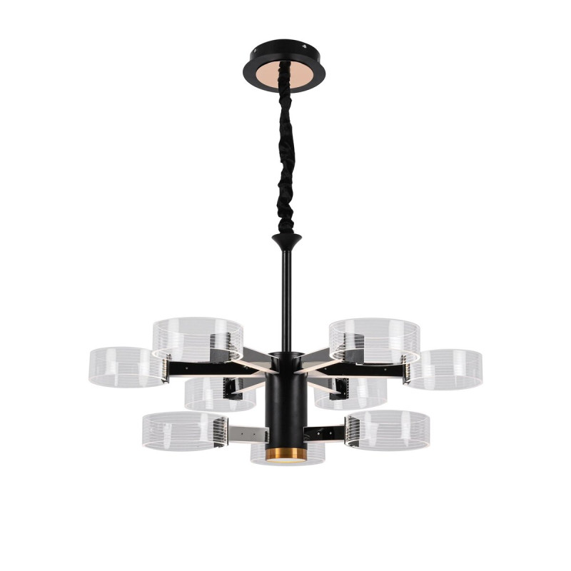 Люстра світлодіодна акрілова Sirius N 3705-6+3 BLACK+GD 98W