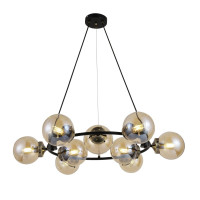 Люстра підвісна 74405/9 Antique Brass + Matte black на 9 плафонів