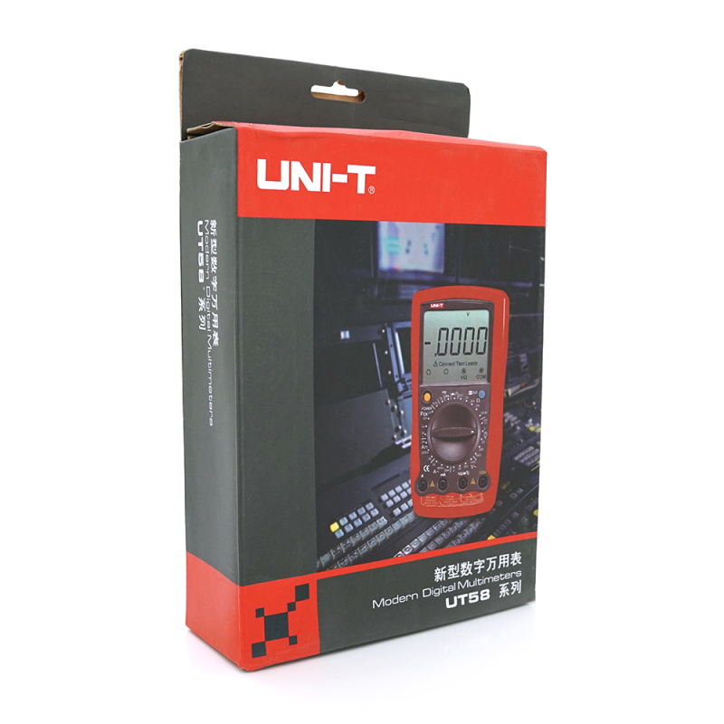 Мультиметр UNI-T UT58A Вимірювання: V (AC/DC), A (AC/DC), Ω, F. Функції: Data Hold, продзвонювання, тест діодів, тест транзисторів, режим сну. Мультиметр UNI-T UT58A Вимірювання: V (AC/DC), A (AC/DC), Ω, F. Функції: Data Hold, продзвонювання, тест діодів,