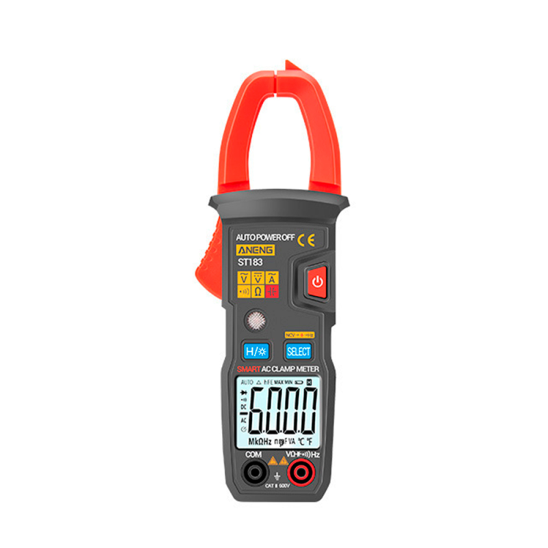 Токові кліщі ANENG ST183 Вимірювання: V (AC/DC), A (AC), Ω, C, Hz (True RMS). Функції: Data Hold, Min/Max, продзвонювання, NCV. Токові кліщі ANENG ST183 Вимірювання: V (AC/DC), A (AC), Ω, C, Hz (True RMS). Функції: Data Hold, Min/Max, продзвонювання, NCV.