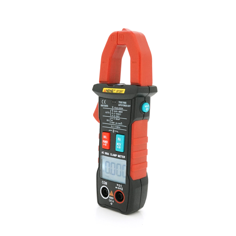 Токові кліщі ANENG ST207. Вимірювання: V (AC/DC), A (AC), Ω, C, Hz, °C (NCV, True RMS). Функції: Bluetooth, Data Hold, продзвон, ліхтарик, підсвічування. Токові кліщі ANENG ST207. Вимірювання: V (AC/DC), A (AC), Ω, C, Hz, °C (NCV, True RMS). Функції: Blue