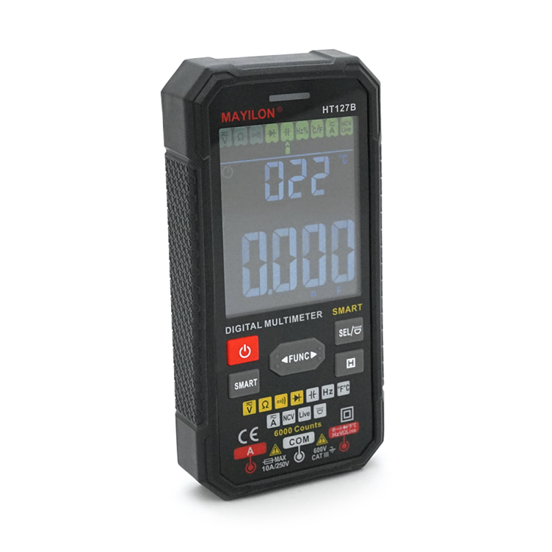 Мультиметр Mayilon HT-127B, вимірювання: V, A, R, C, F, T Мультиметр Mayilon HT-127B, вимірювання: V, A, R, C, F, T