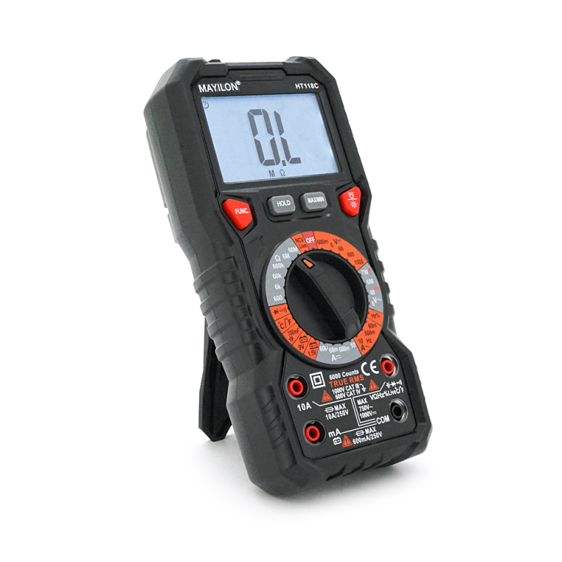 Мультиметр Mayilon HT-118C, вимірювання: V, A, R, C, F, T Мультиметр Mayilon HT-118C, вимірювання: V, A, R, C, F, T