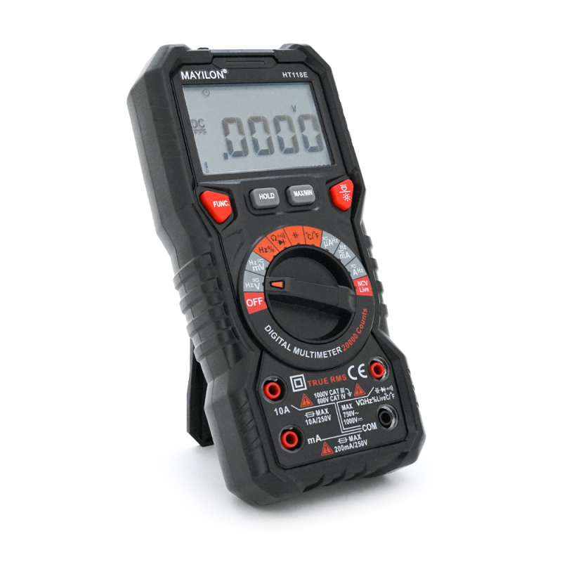 Мультиметр Mayilon HT-118E, вимірювання: V, A, R, C, F, T Мультиметр Mayilon HT-118E, вимірювання: V, A, R, C, F, T