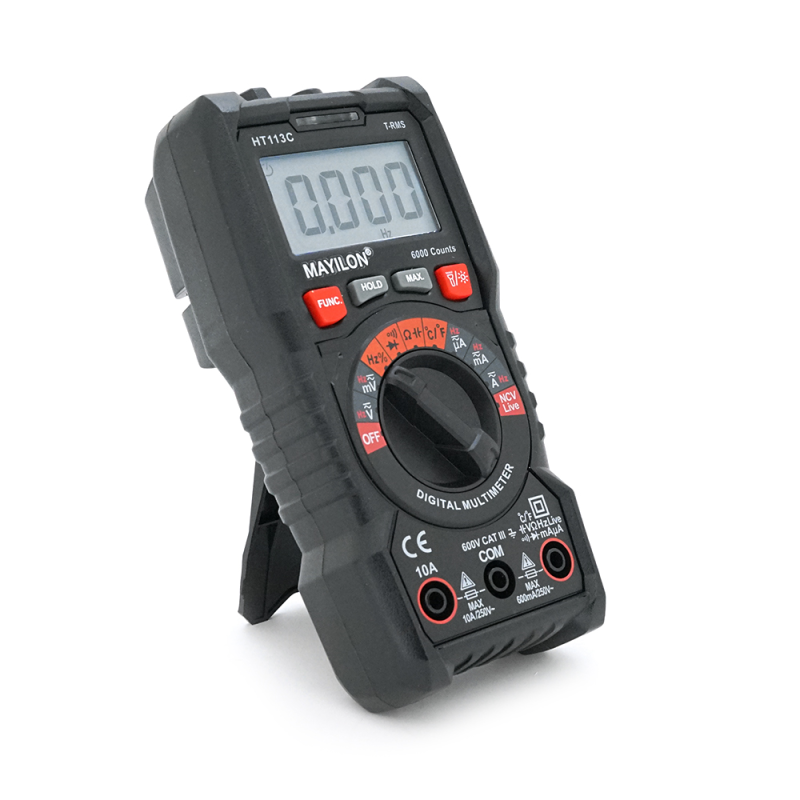 Мультиметр Mayilon HT-113C: V, A, Ω, C, Hz, %, True RMS, NCV/LIVE, діоди, продзвонювання, ліхтарик, 6000 відл., 151x75x48 мм, 0,250 кг Мультиметр Mayilon HT-113C: V, A, Ω, C, Hz, %, True RMS, NCV/LIVE, діоди, продзвонювання, ліхтарик, 6000 відл., 151x75x4
