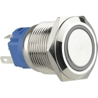 TYJ 19-271  Кнопка металева пласка з підсвічуванням, 1NO+1NC, червона  24V.