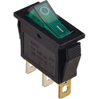 KCD3-101N GR/B Перемикач 1 клав. з підсвічуванням 12 V AC/DC зелений
