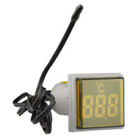 Світлосигнальна арматура з індикатором температури серії U-ADM-T ᴓ22мм, квадратна, жовта