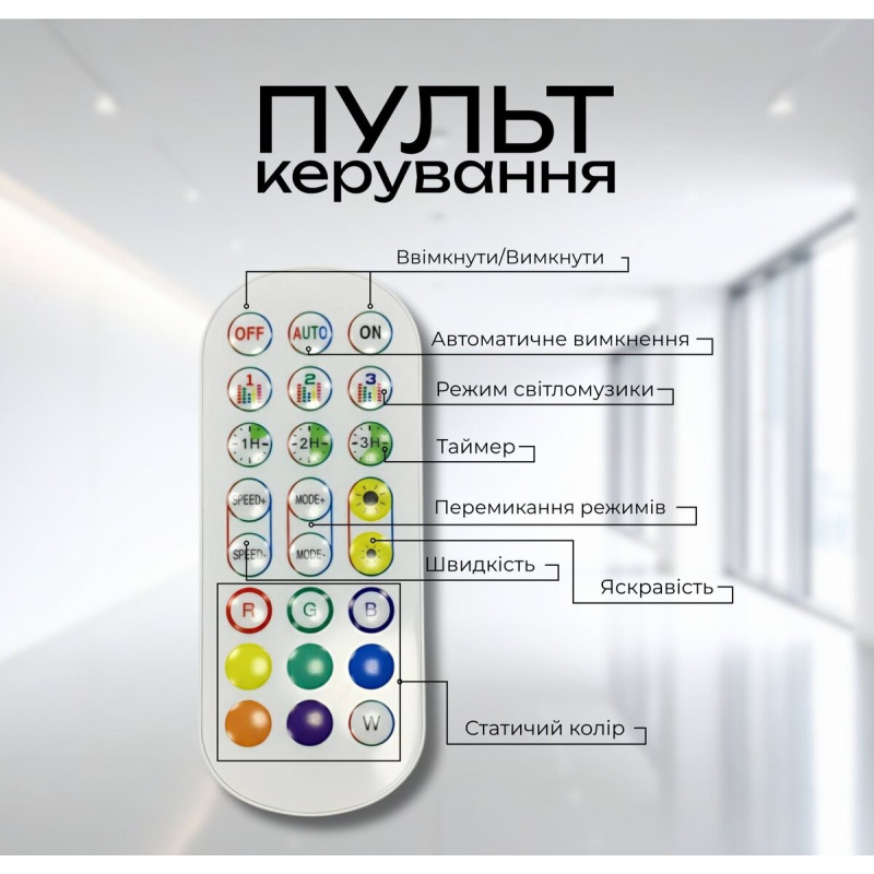 Торшер підлоговий Світлодіодний VALESO LED RGB IC Розумний 150см Музична Синхронізація VALESO