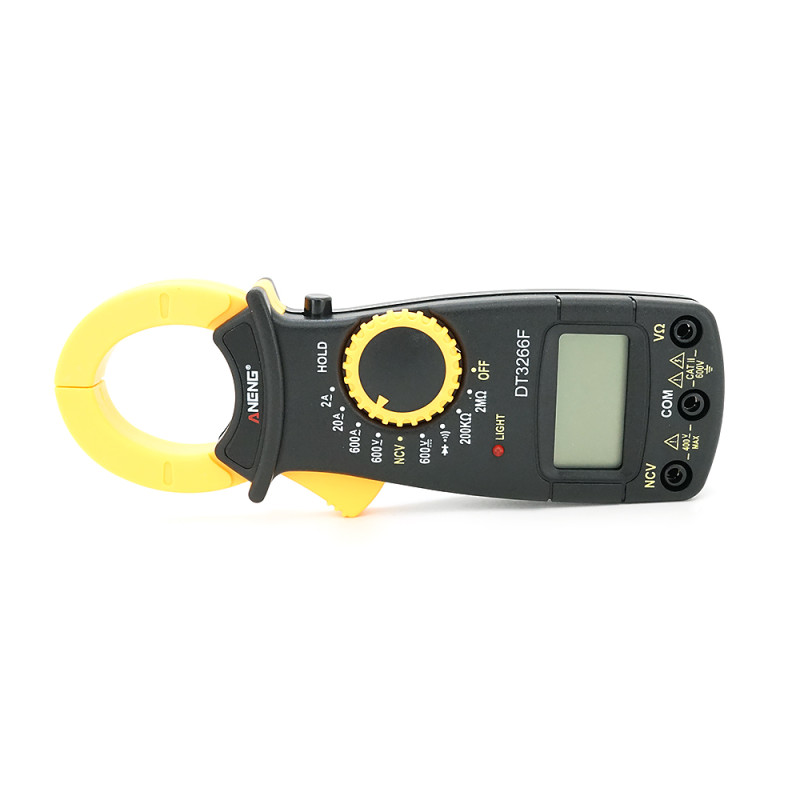 Токові кліщі-мультиметр ANENG DT3266F. Вимірювання: V DC, V AC, A AC, Ω, NCV. Функції: продзвонювання, перевірка діодів, Hold, індикація фази. Токові кліщі-мультиметр ANENG DT3266F. Вимірювання: V DC, V AC, A AC, Ω, NCV. Функції: продзвонювання, перевірка