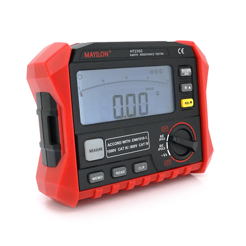 Тестер опору ізоляції Mayilon HT-2302: R 0-4kΩ, V 0-200В, REL, Hold, Max/Min/Avg, 190x140x70 мм, 0,586 кг Тестер опору ізоляції Mayilon HT-2302: R 0-4kΩ, V 0-200В, REL, Hold, Max/Min/Avg, 190x140x70 мм, 0,586 кг
