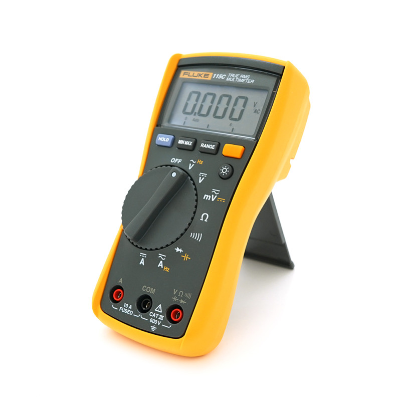 Мультиметр Fluke 115C. Вимірювання: V (AC/DC), A (AC/DC), Ω, C, Hz. Функції: True RMS, Data Hold, Min/Max, підсвічування, продзвонювання. 167x84x46 мм. 300 г Мультиметр Fluke 115C. Вимірювання: V (AC/DC), A (AC/DC), Ω, C, Hz. Функції: True RMS, Data Hold,
