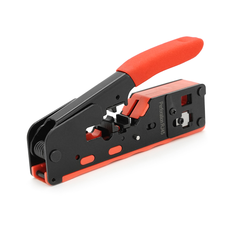 Інструмент HT-718 для обтискання, RJ-45 (8P8C) та RJ-12 (6P6C), 6P/8P + обрізка наскрізних конекторів зачищення зовнішньої ізоляції кабелю Інструмент HT-718 для обтискання, RJ-45 (8P8C) та RJ-12 (6P6C), 6P/8P + обрізка наскрізних конекторів зачищення зовн