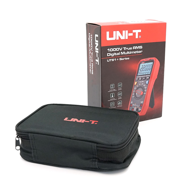 Мультиметр UNI-T UT61B+: True RMS. Вимірювання V,A,Ω,C,F,NCV. Діоди. Продзвонювання. USB. CAT III 1000V. 190x90x50 мм. 350 г Мультиметр UNI-T UT61B+: True RMS. Вимірювання V,A,Ω,C,F,NCV. Діоди. Продзвонювання. USB. CAT III 1000V. 190x90x50 мм. 350 г