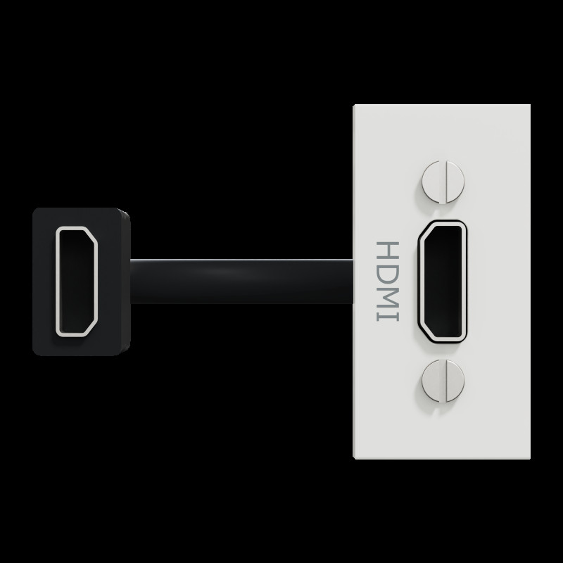 Розетка HDMI, 1 модуль білий