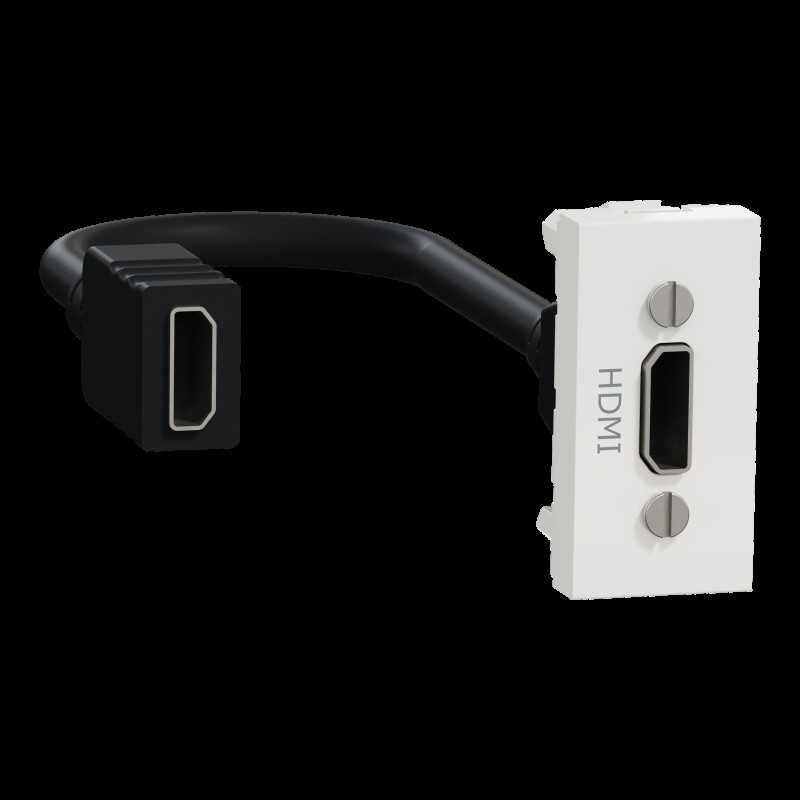 Розетка HDMI, 1 модуль білий