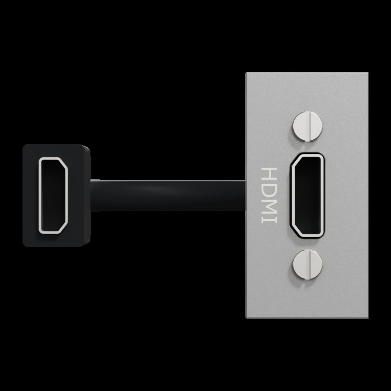 Розетка HDMI, 1 модуль алюміній