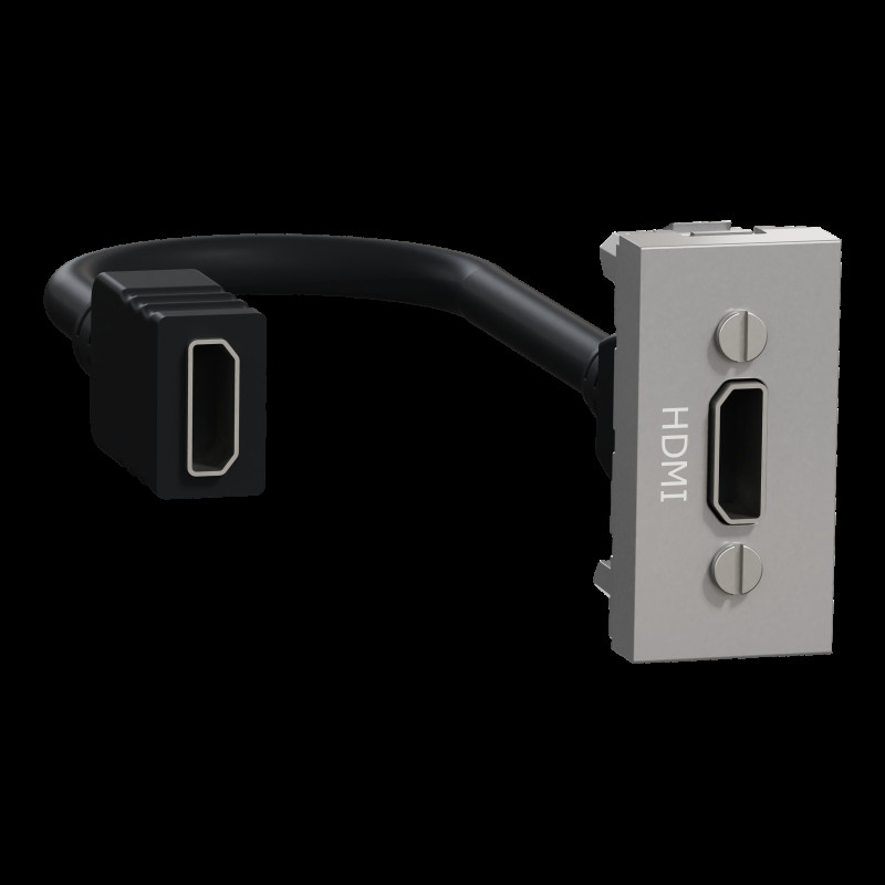 Розетка HDMI, 1 модуль алюміній