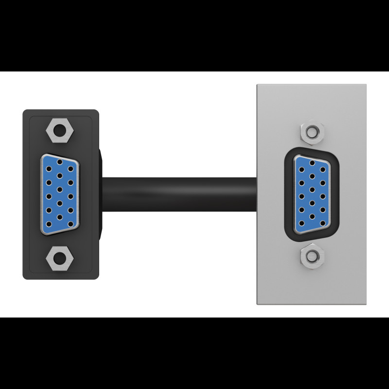 Розетка HD15 female (VGA) 1 модуль алюміній