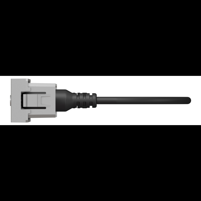 Розетка Minijack 1 модуль алюміній