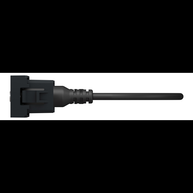 Розетка Minijack 1 модуль антрацит