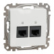 Data socket, Sedna Design & Elements, 2xRJ45 CAT6 UTP, PRO, white