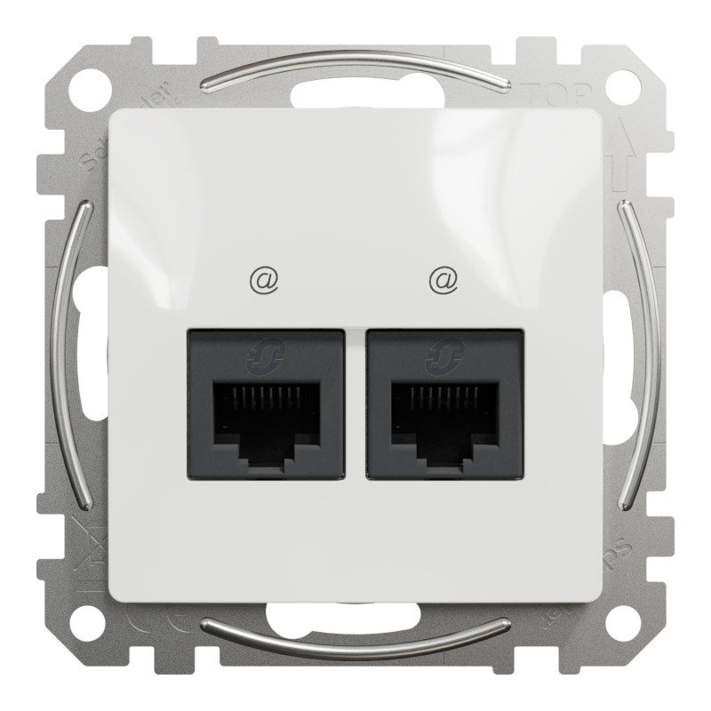 Data socket, Sedna Design & Elements, 2xRJ45 CAT6 UTP, PRO, white