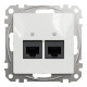 Data socket, Sedna Design & Elements, 2xRJ45 CAT6 UTP, PRO, white