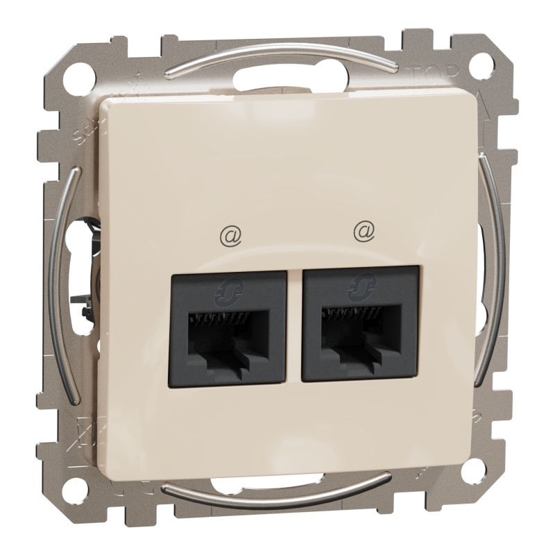 Data socket, Sedna Design & Elements, 2xRJ45 CAT6 UTP, PRO, beige