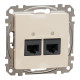 Data socket, Sedna Design & Elements, 2xRJ45 CAT6 UTP, PRO, beige